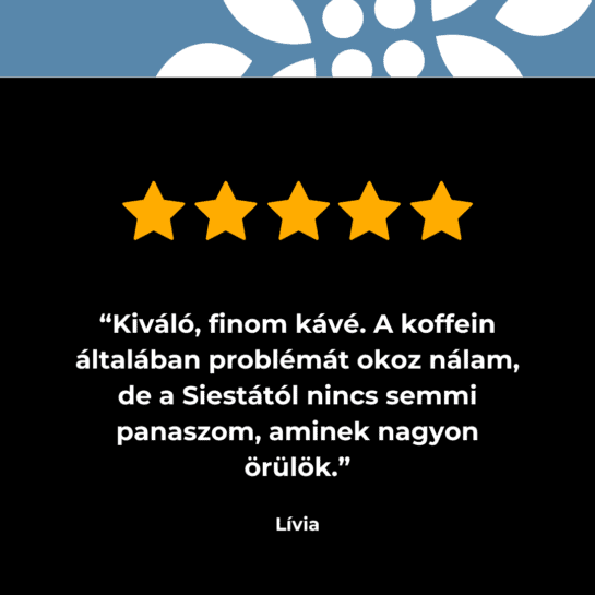 Kiváló kávé értékelés Ebenicától, 5 csillaggal.
